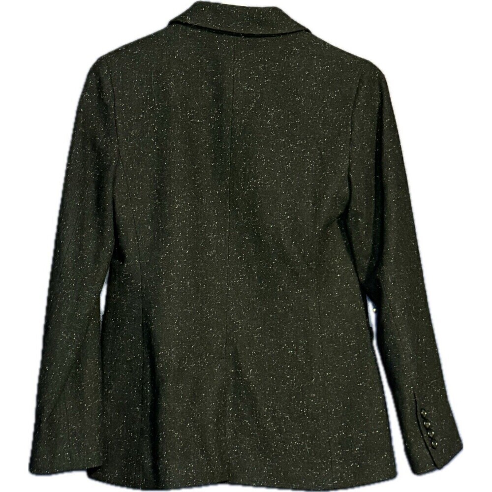 Women's TALBOTS BLAZER Black Specked Wool Blend Sz 2 Office Executive - Picture 2 of 5